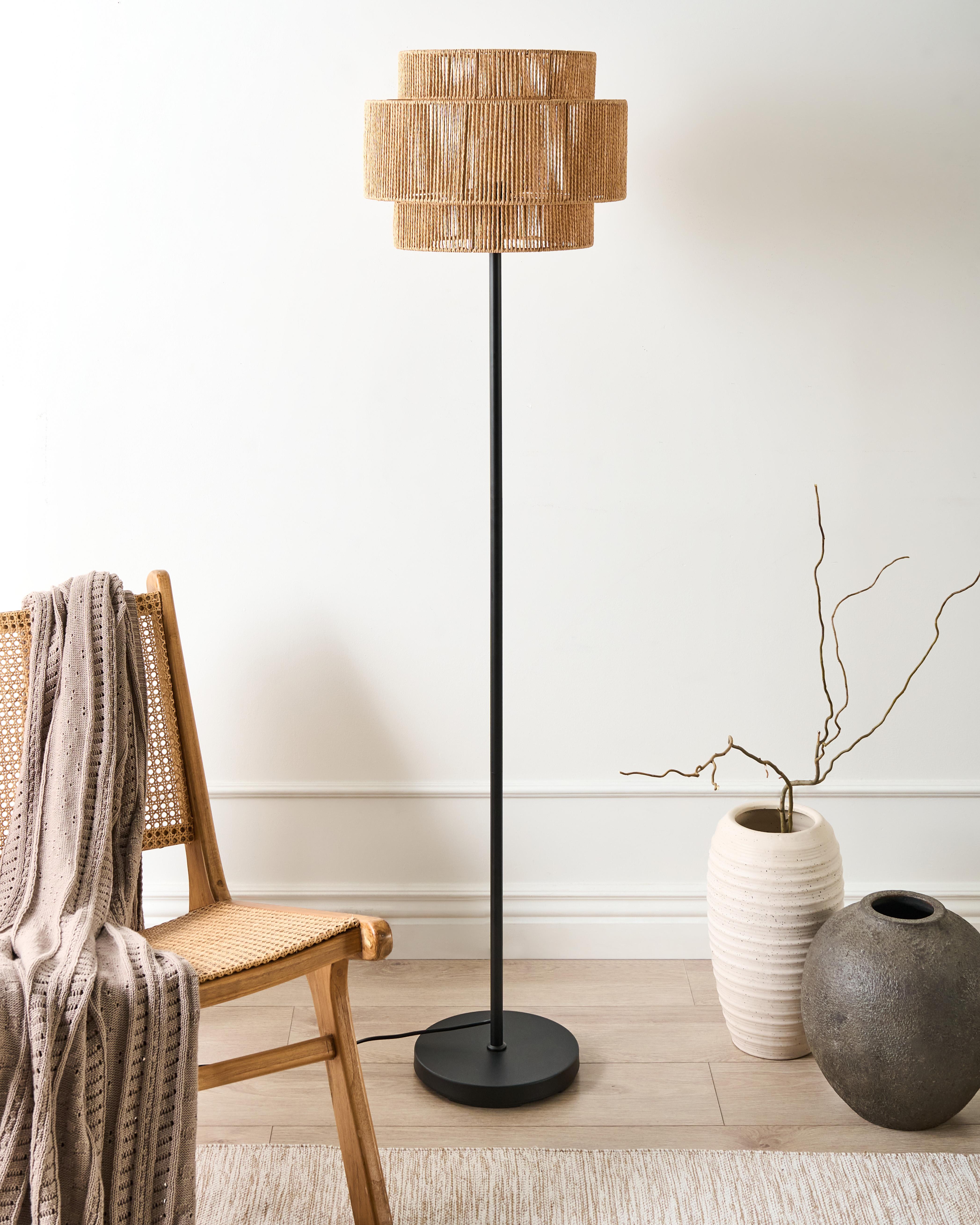 Staande lamp WOKIRO Papiertouw Natuurlijk