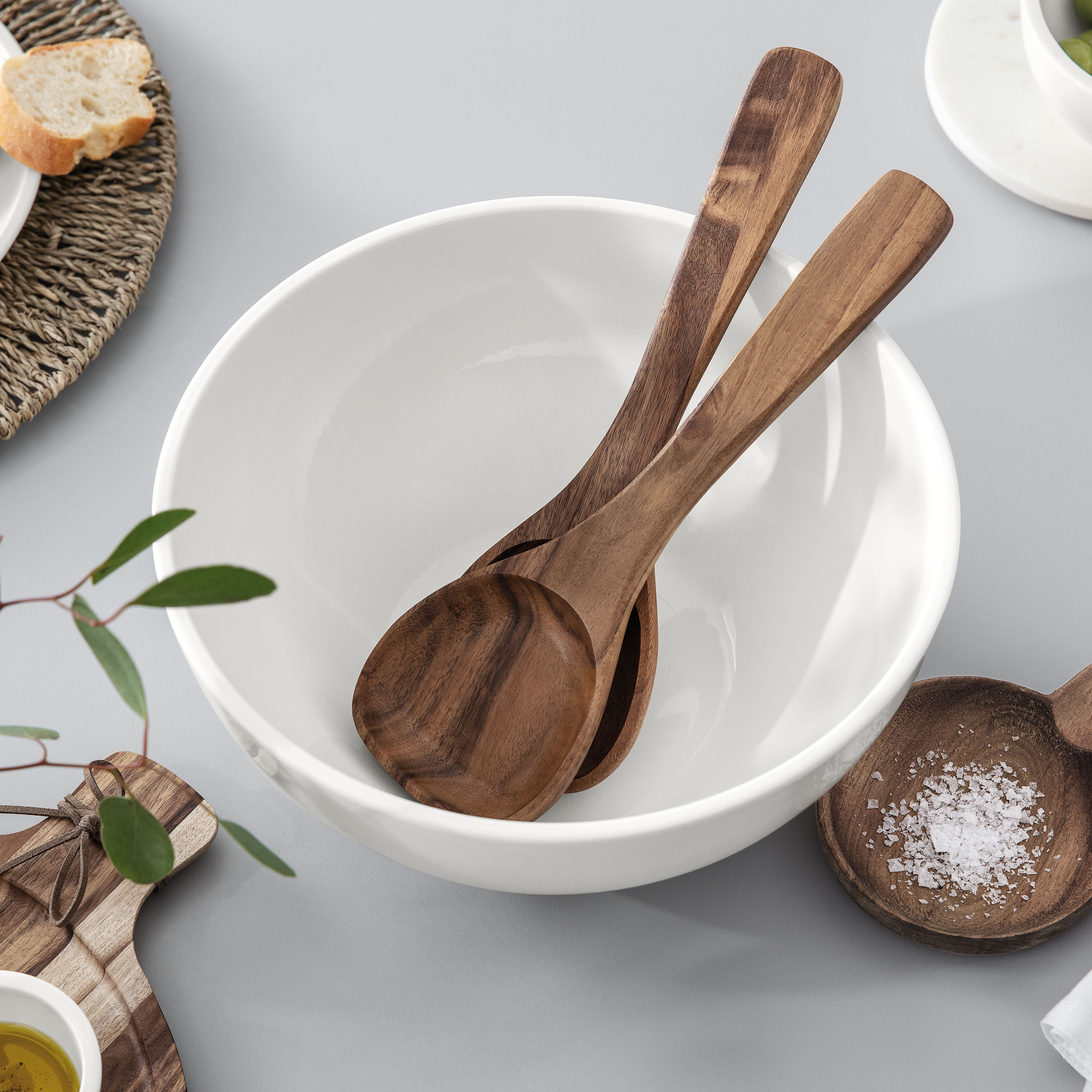 Artesano Salad servers Brown, acacia wood