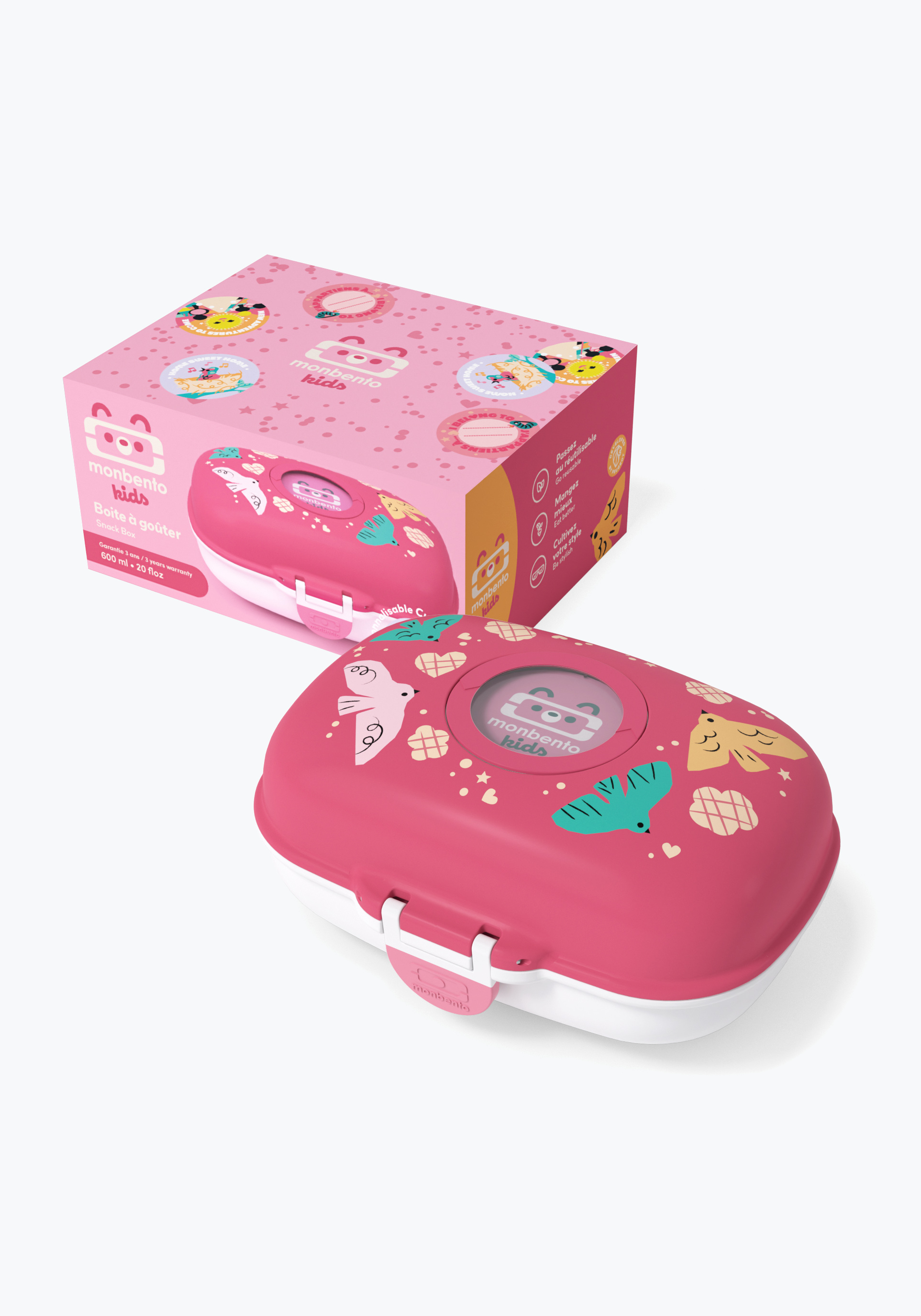 Monbento Kinder-Snackbox MB Gram Rose Birds