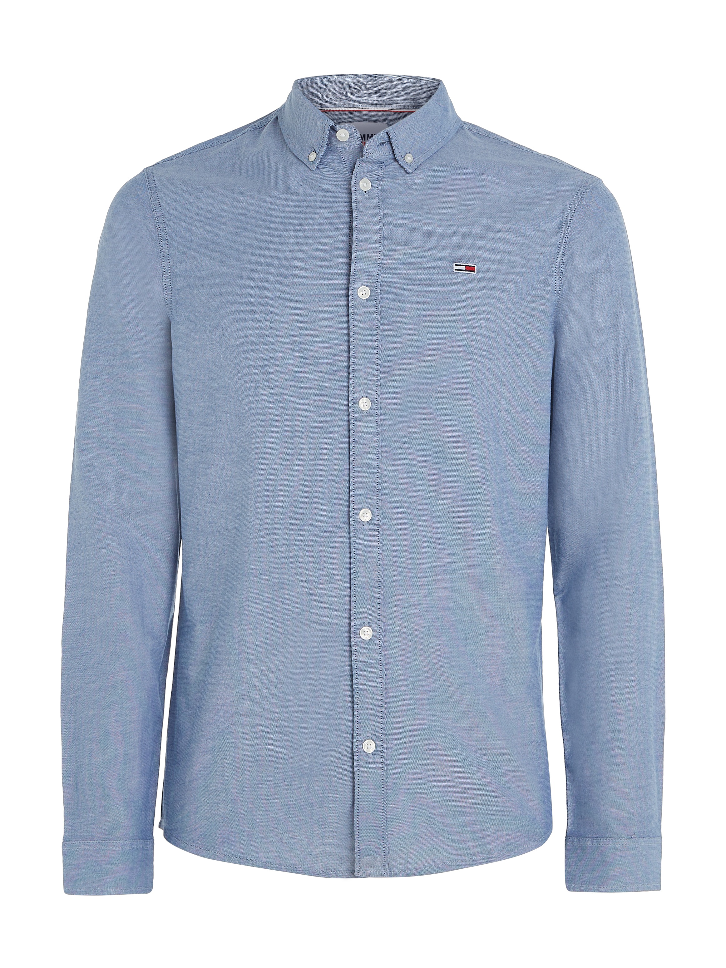 Tommy Jeans Langarmhemd »TJM Slim Stretch Oxford Shirt«, mit Flaglabel auf der Brust