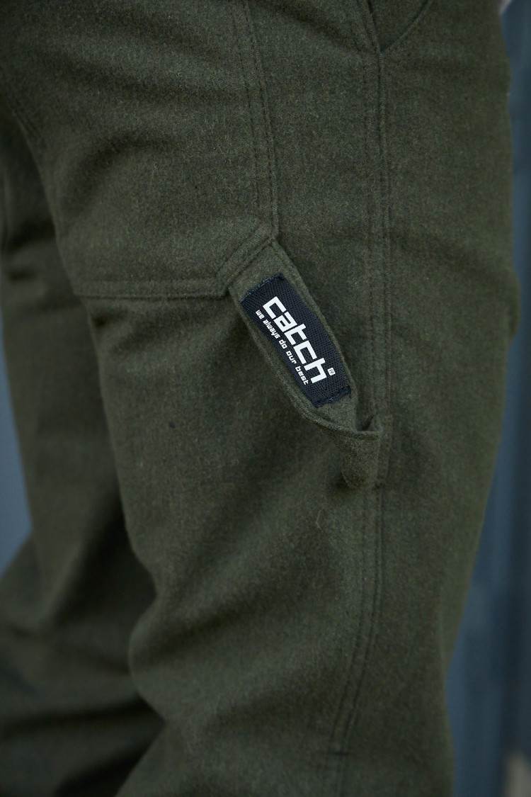 Pantalon texturé kaki