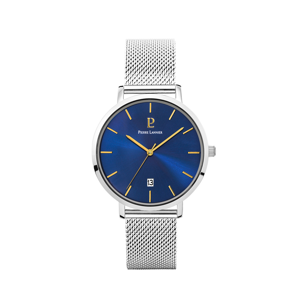 Montre Pierre Lannier homme acier bracelet maille milanaise