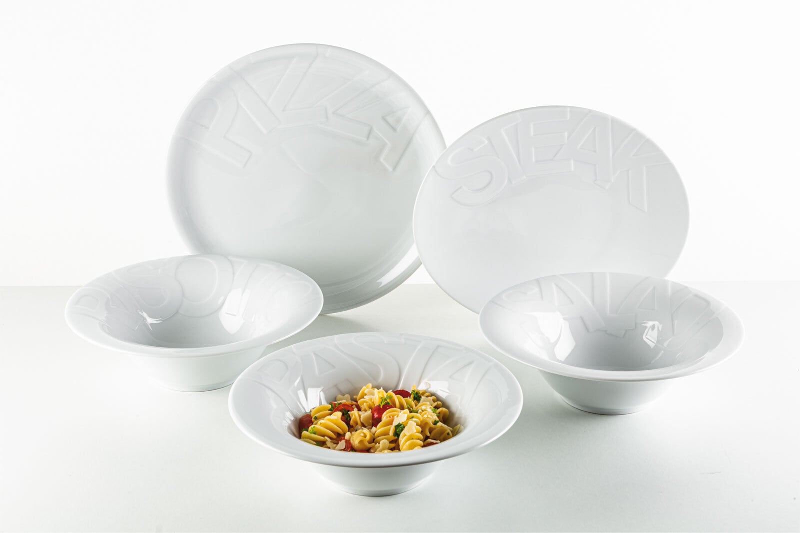 CreaTable Pizzateller GOURMET 32 cm Porzellan weiß
