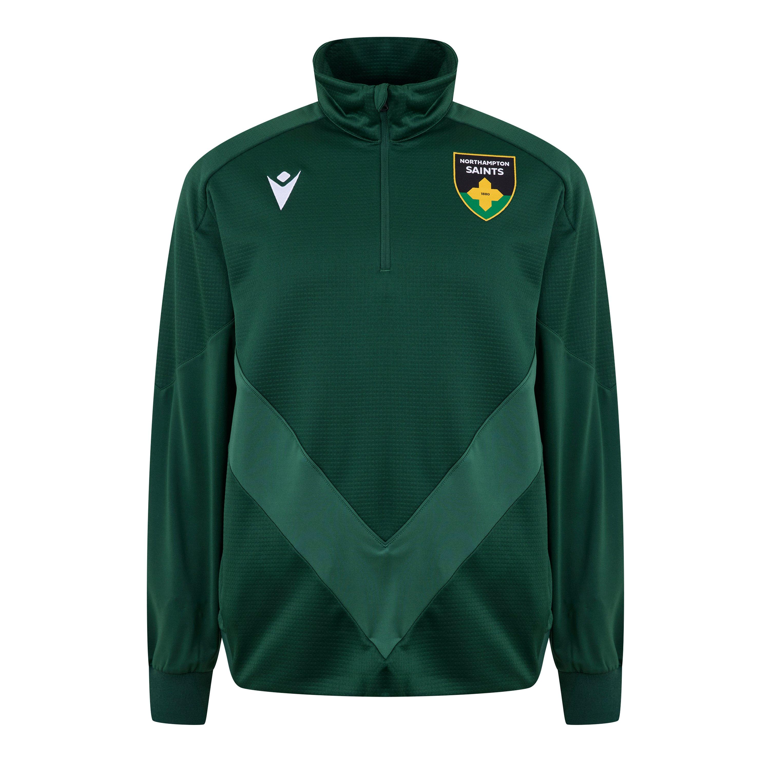 Macron Northampton Saints Quarter Zip Hoodie 2024 2025 Adults
