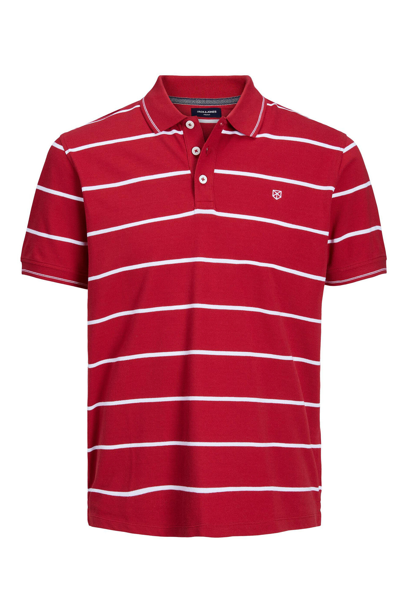 Camisa polo listrada - vermelha