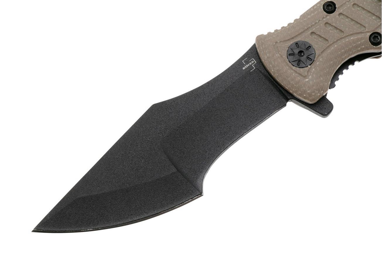 Böker Plus Micro Tracker Folder 01BP0002, Cerakote 154CM, Brown Micarta, zakmes, Dave Wenger design