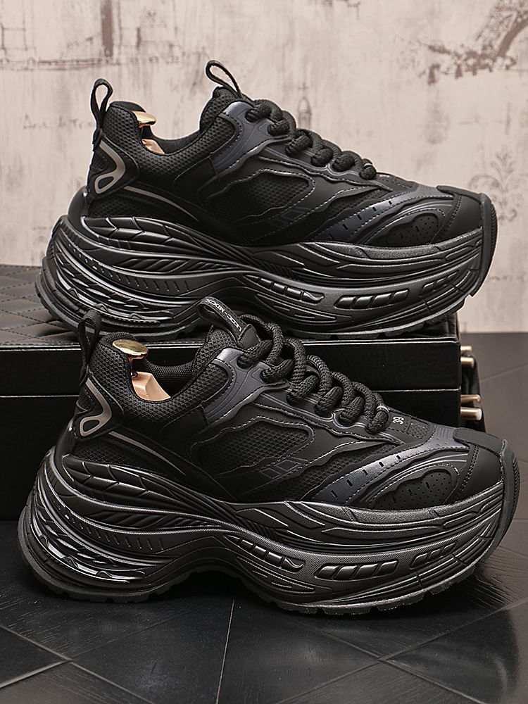 Mr Ozera - Mesh Plain Platform Sneakers