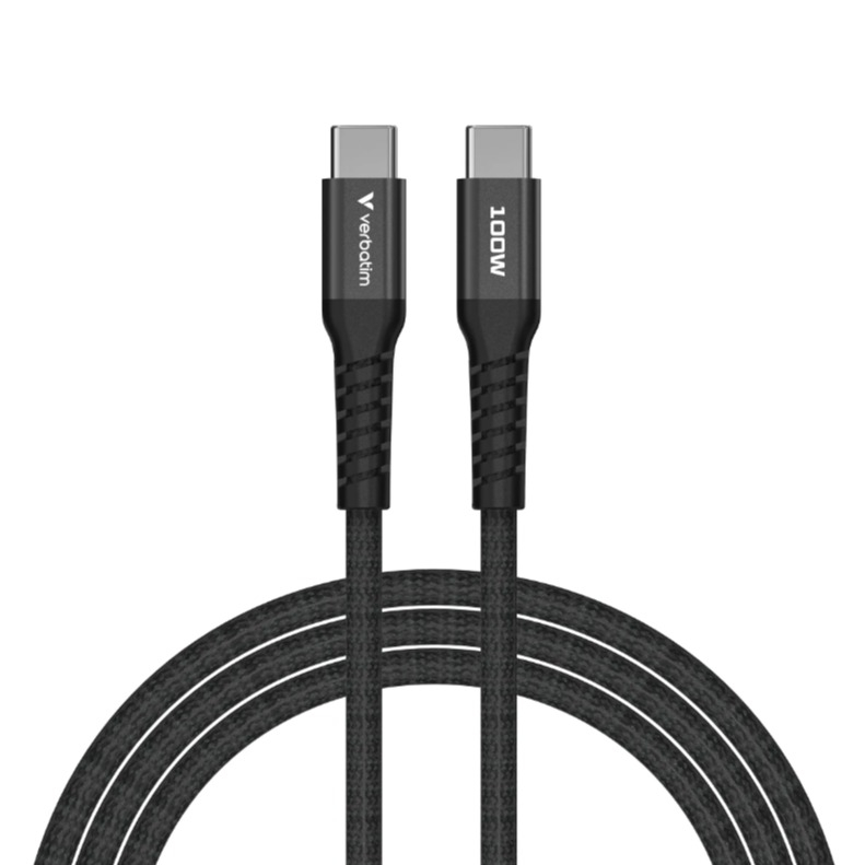 (1.2m) 100W Sync & Charge USB C auf USB C Nylon Magnet Ladekabel PD/QC 3.0 Datenkabel (31863) - Schwarz