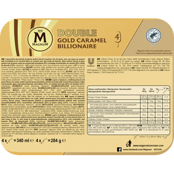 Magnum IJs Double Gold Caramel Billionaire 4 stuks 4 x 85ml