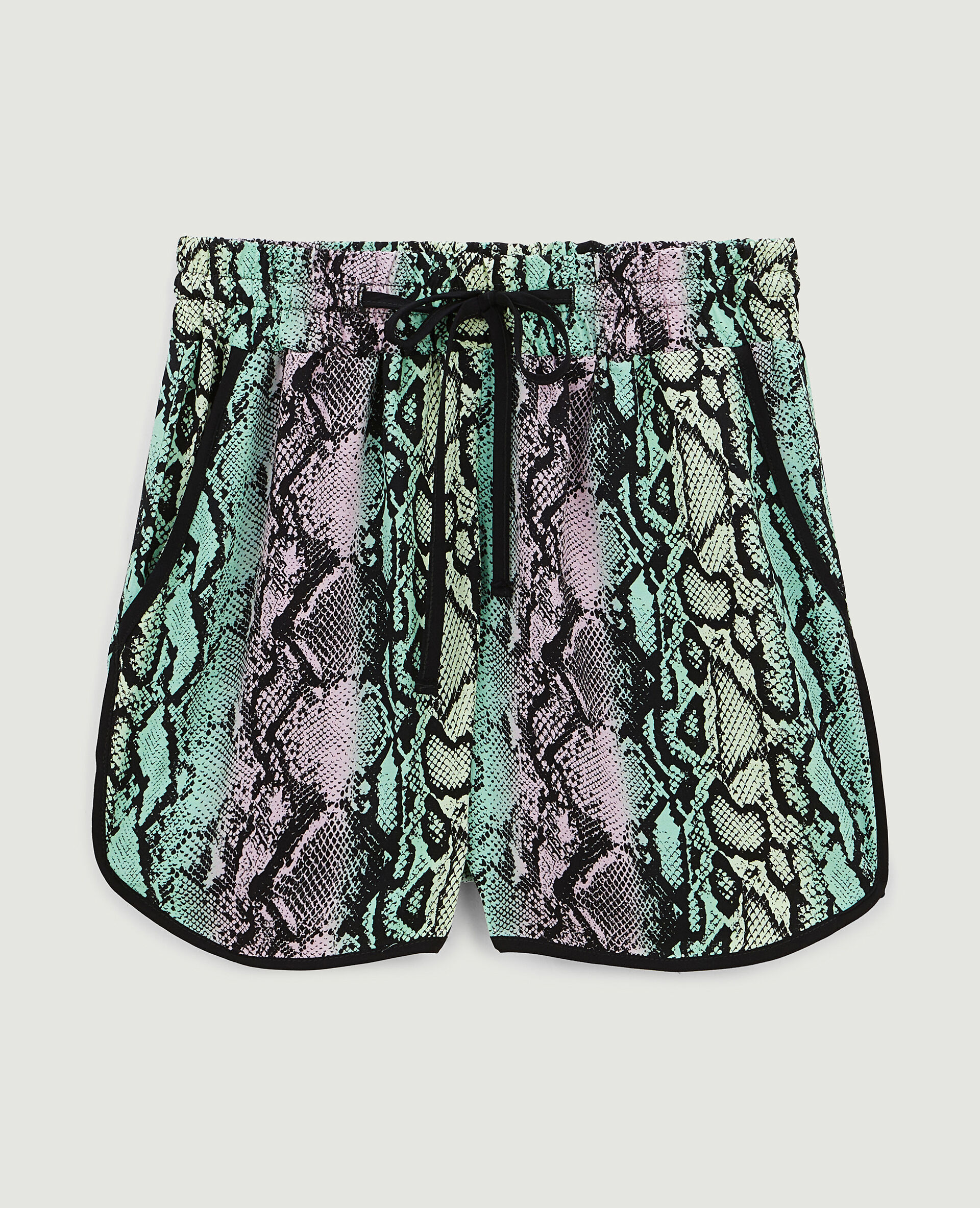 Short en tissu fluide motif serpent - Gris clair