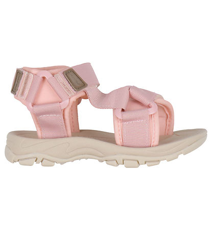 Pom Pom Sandalen - Trekking Klettband - Hell Rose