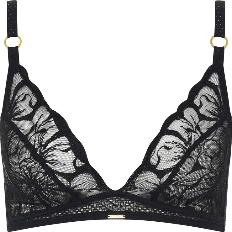Chantelle Fleurs Wirefree triangle bra Black