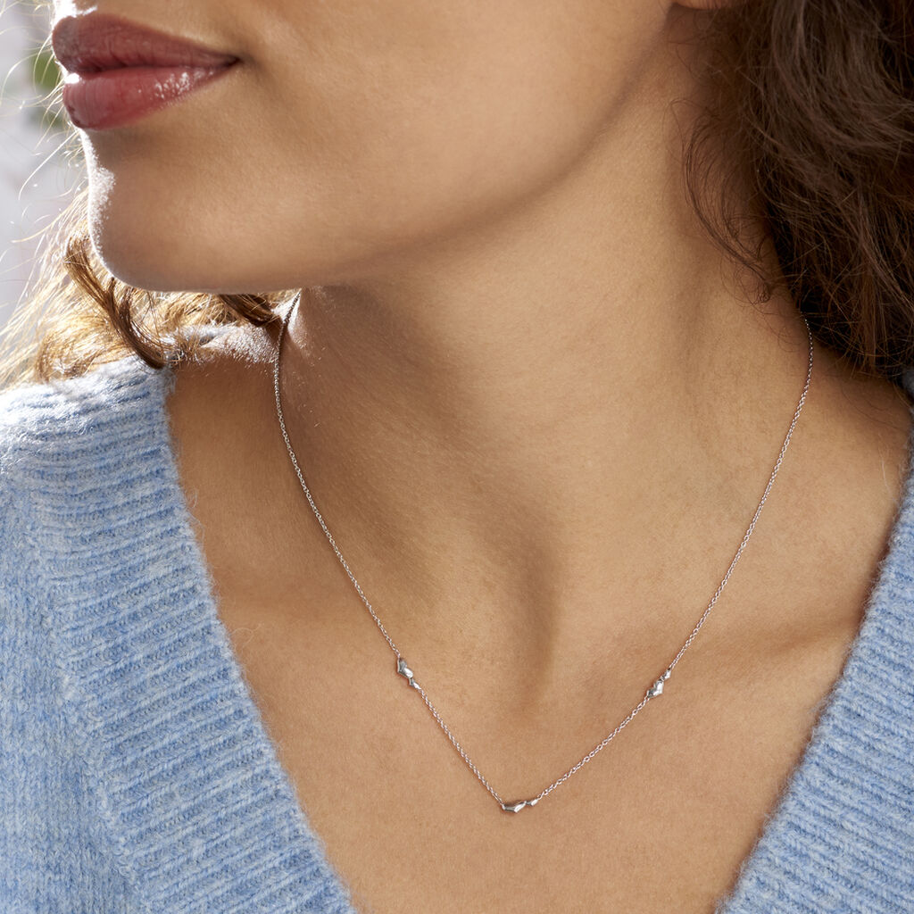 Boucles D'oreilles Puces Astria Argent Blanc