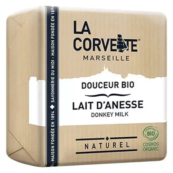 Sabonete orgânico suave La Corvette Marseille com leite de burra 100g