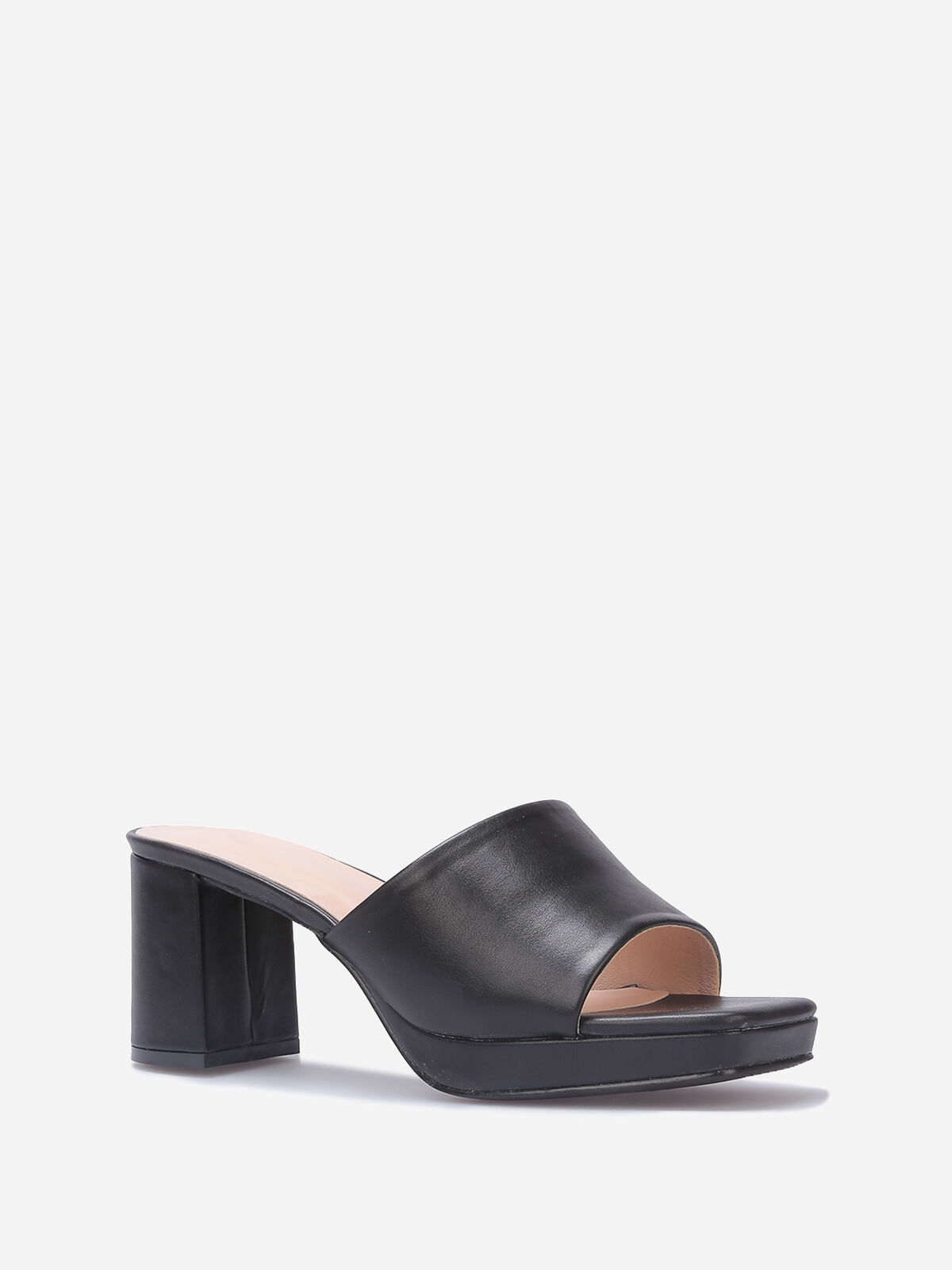 Mules plateforme à talon grandes tailles- Noir