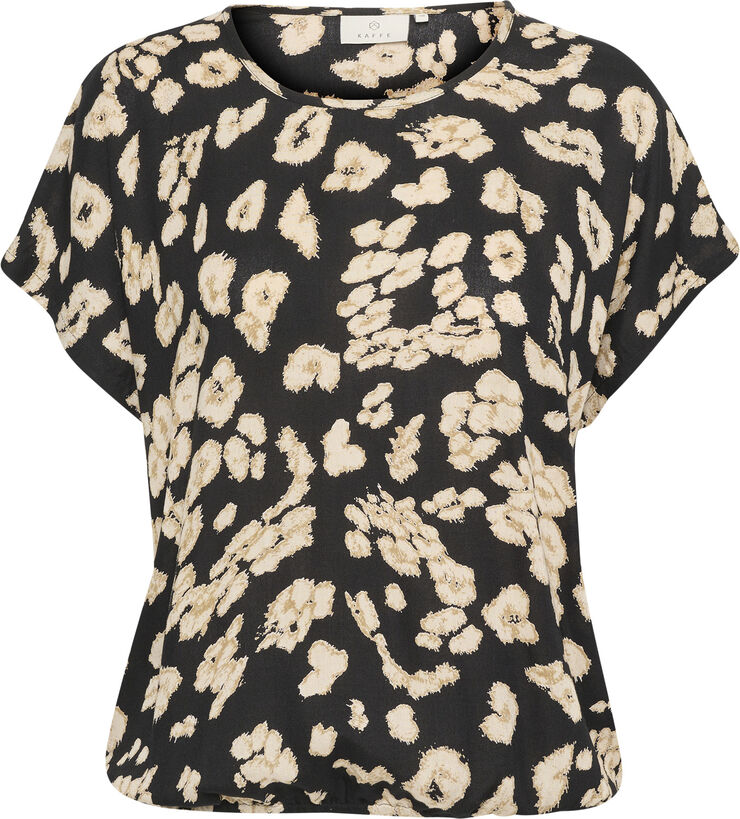 Kaffe KAbeathe Stanley Blouse Black/sand leo print