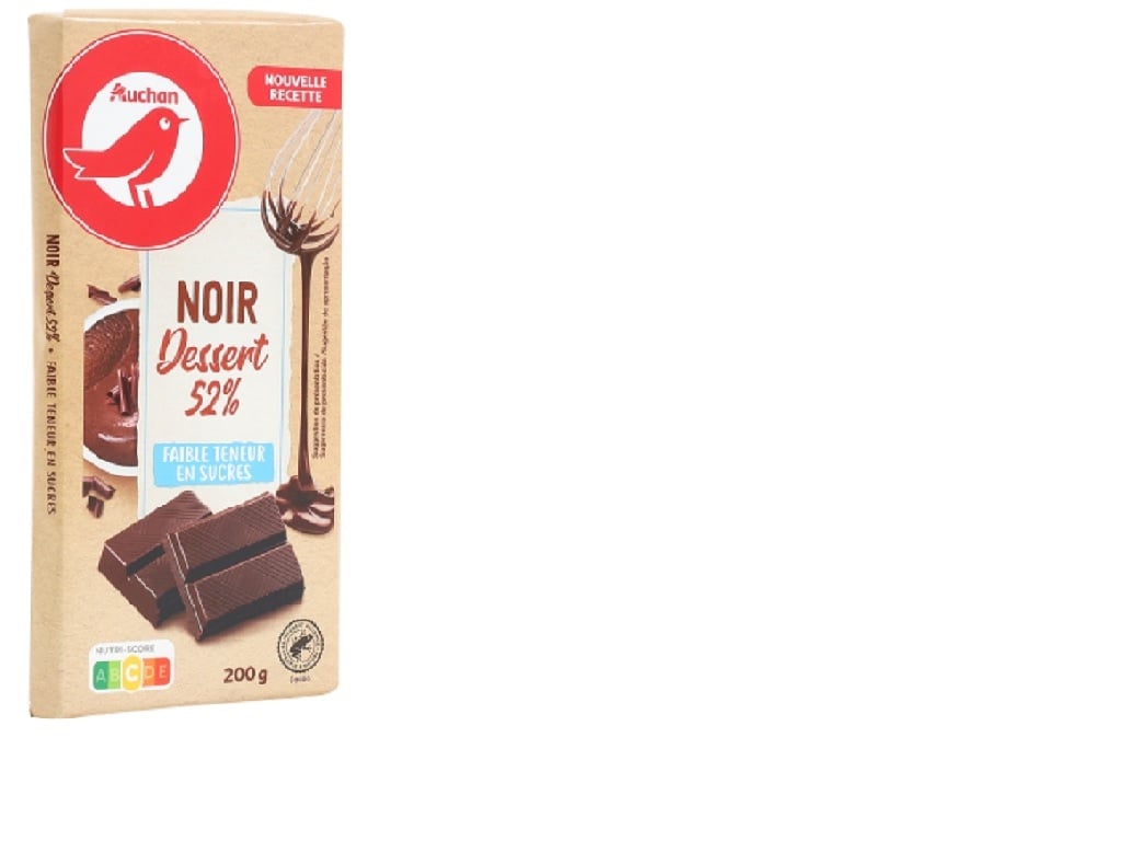 CHOCOLATE NEGRO AUCHAN CULINÁRIA BAIXO TEOR DE AÇÚCAR 200G
