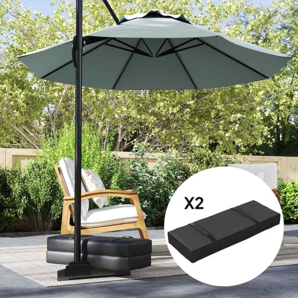 Sett med 2 sandsekker for parasoller som kan fylles opp til 25 kg. Sandpose for paraplystativ, 600D Oxford vektet for fylling, vektet paraplybasisvekt