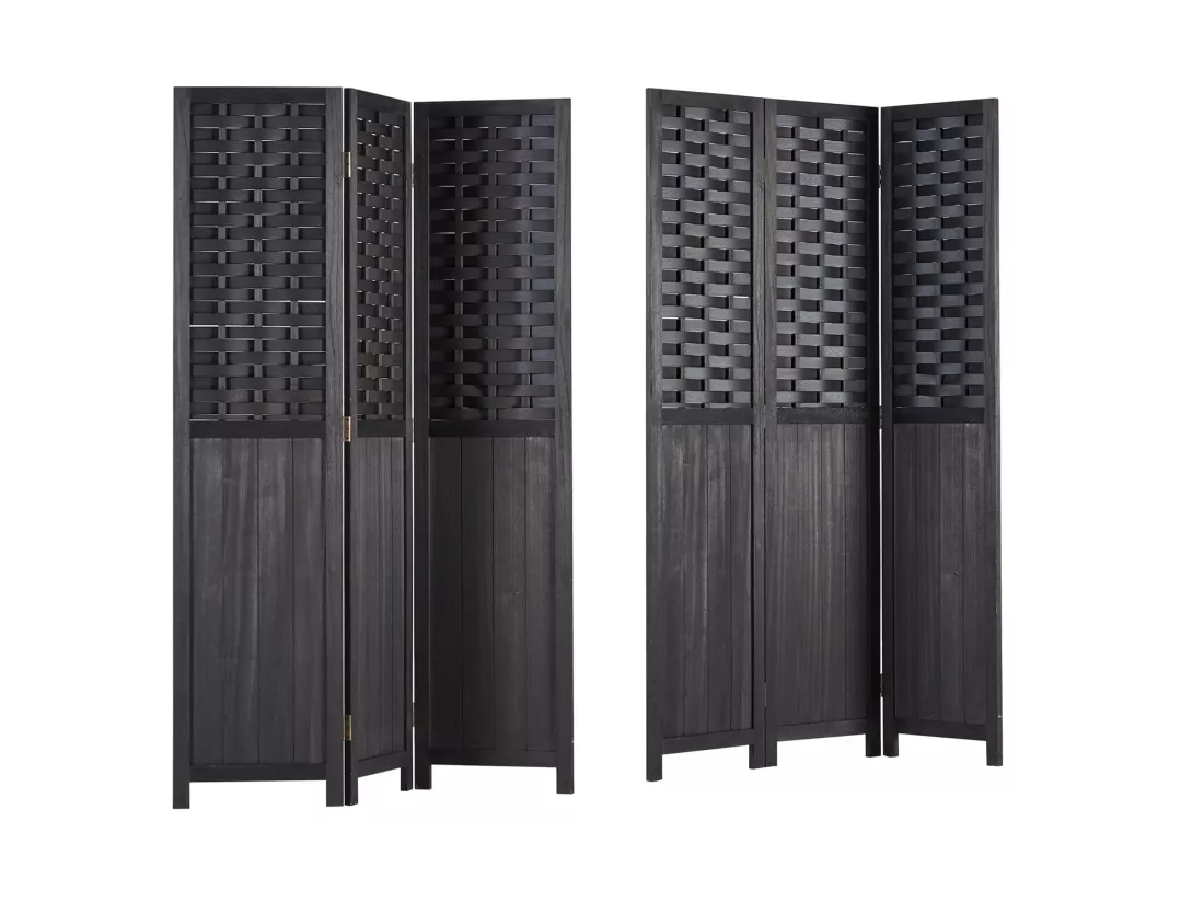 Paravent en 3 panneaux bois marron 132 x 2 x 175 cm PAR06081