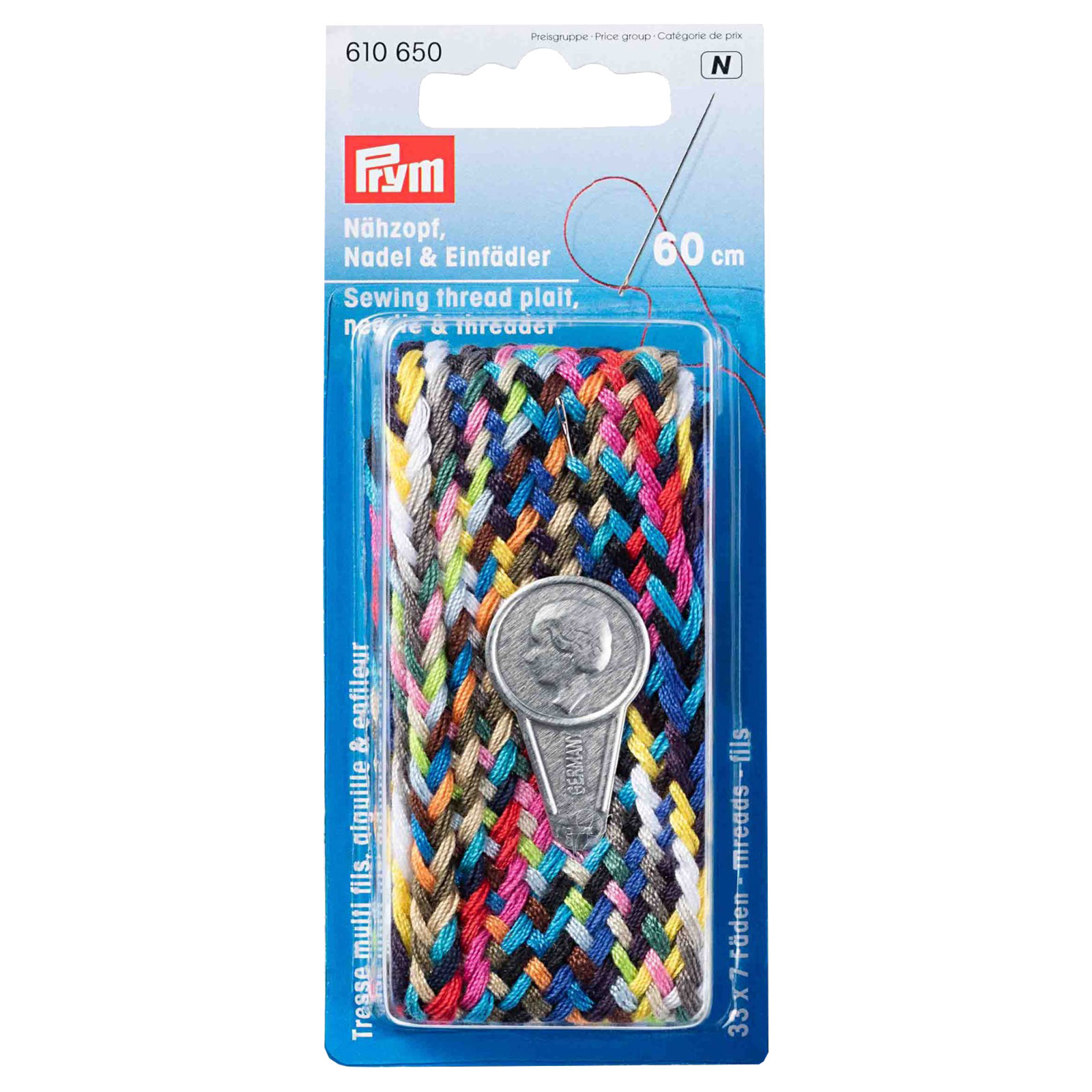 Garn - Nähzopf - mit Nadel und Einfädler - 60 cm