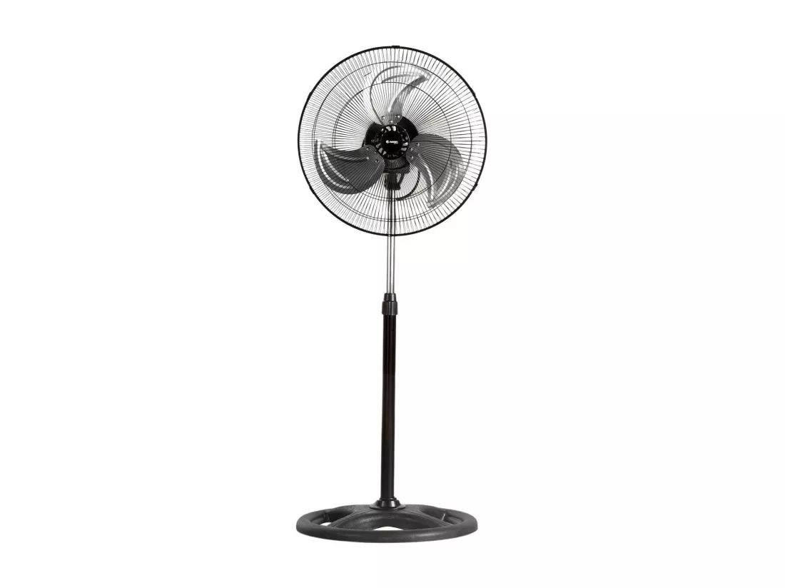 Ventilateur Sur Pied Ø45cm 75W 3 Vitesses Industriel Noir Thinia Home