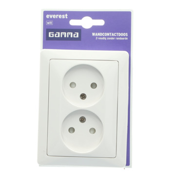 GAMMA Everest Dubbel Stopcontact Wit