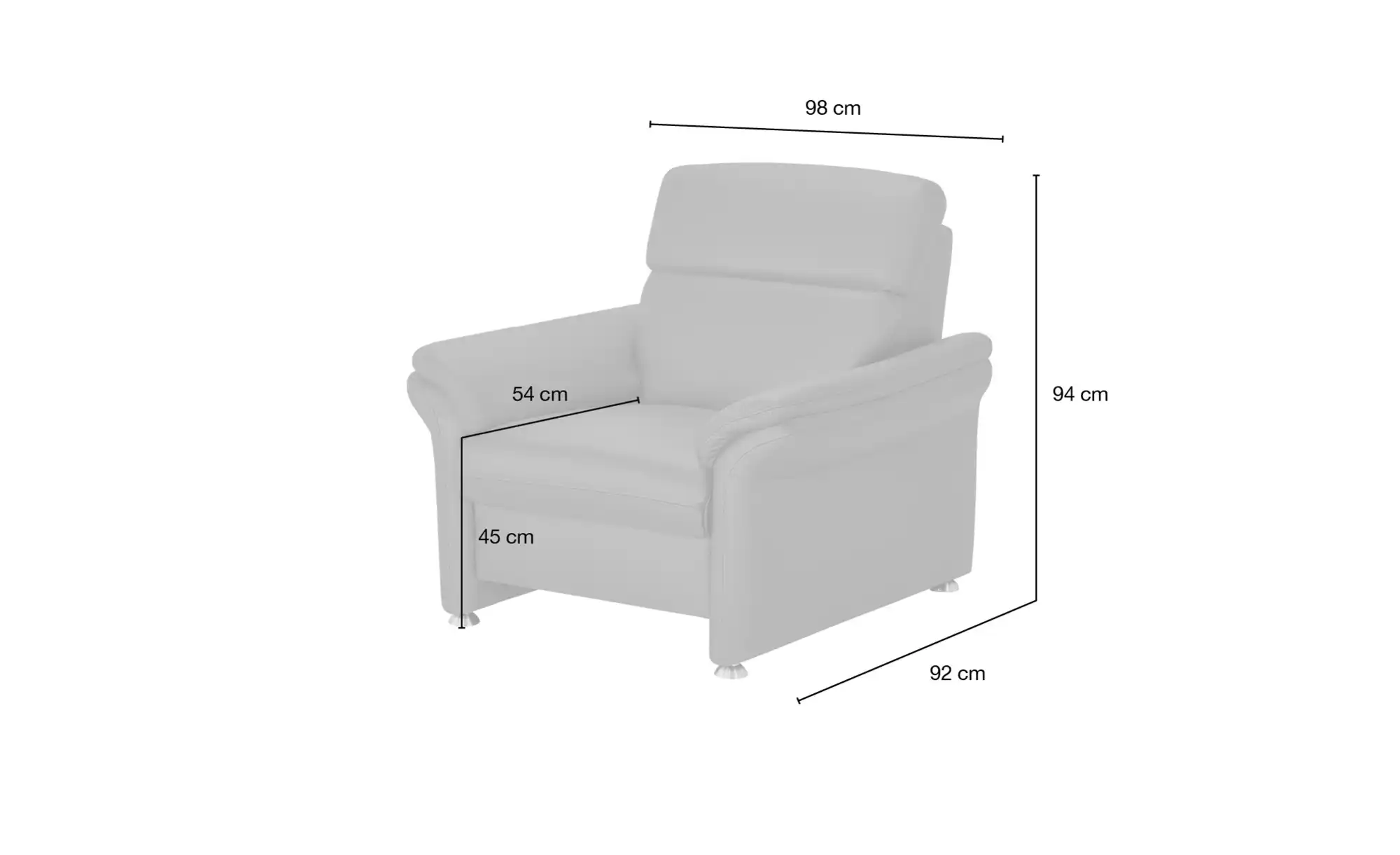 meinSofa Ledersessel Leder Manon