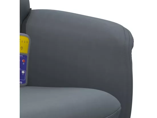 Fauteuil de massage inclinable repose-pied gris foncé velours