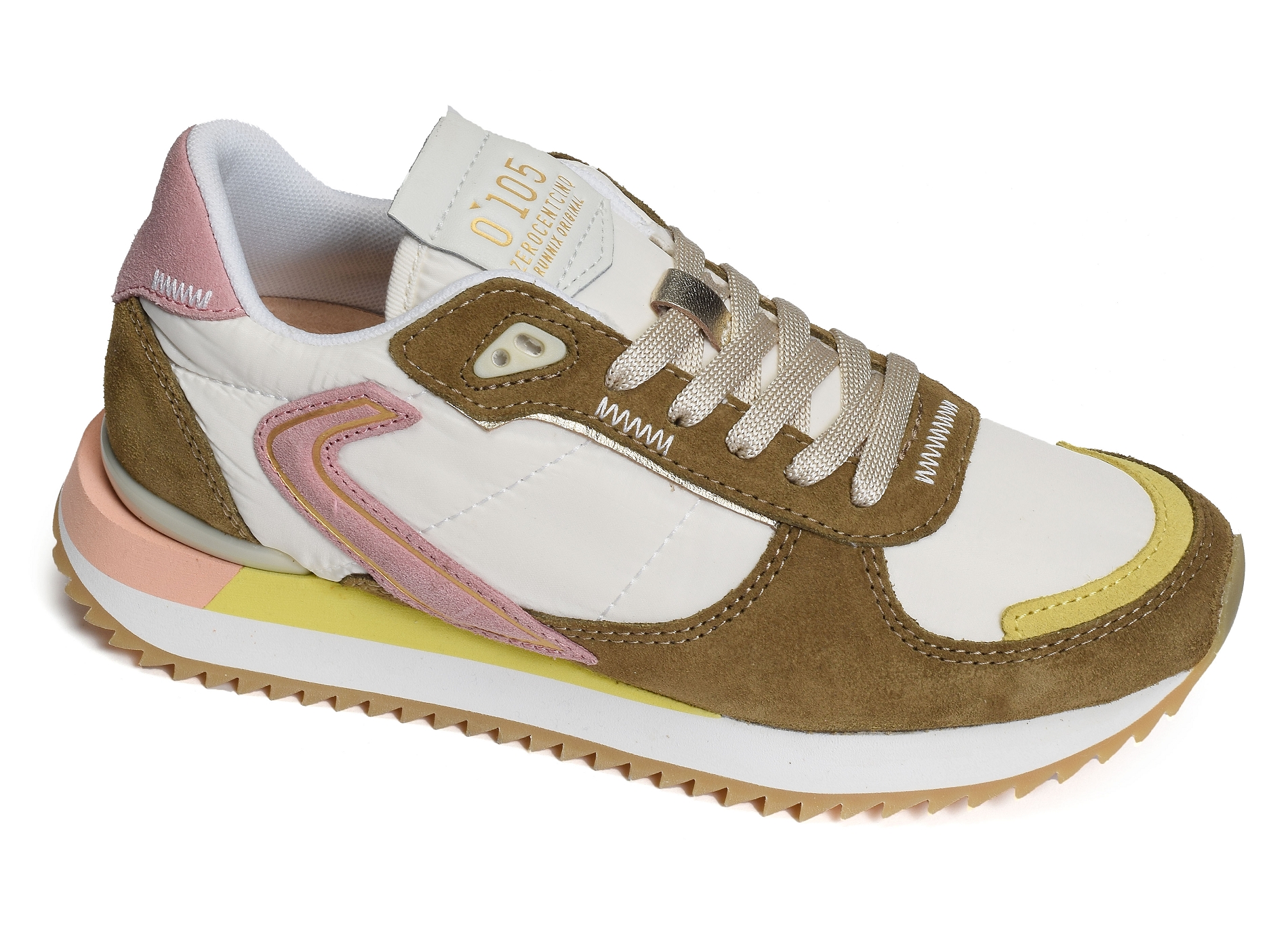 Runnix trim blanc kaki