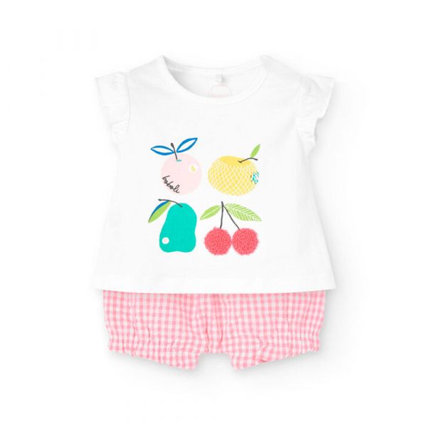 Boboli Conjunto De Manga Curta Knit 9 Meses White