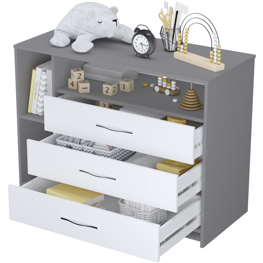 Polini Kids Kommode Simple 2110 grau weiss