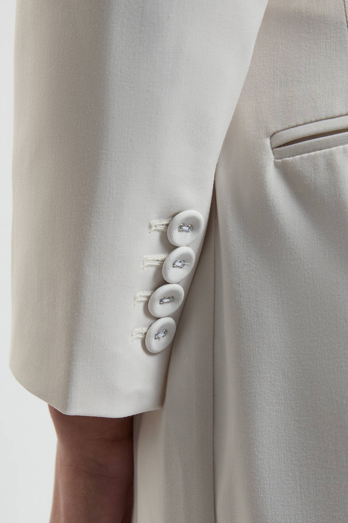 KarenMillen Blazer Court Ajusté En Viscose Compacte