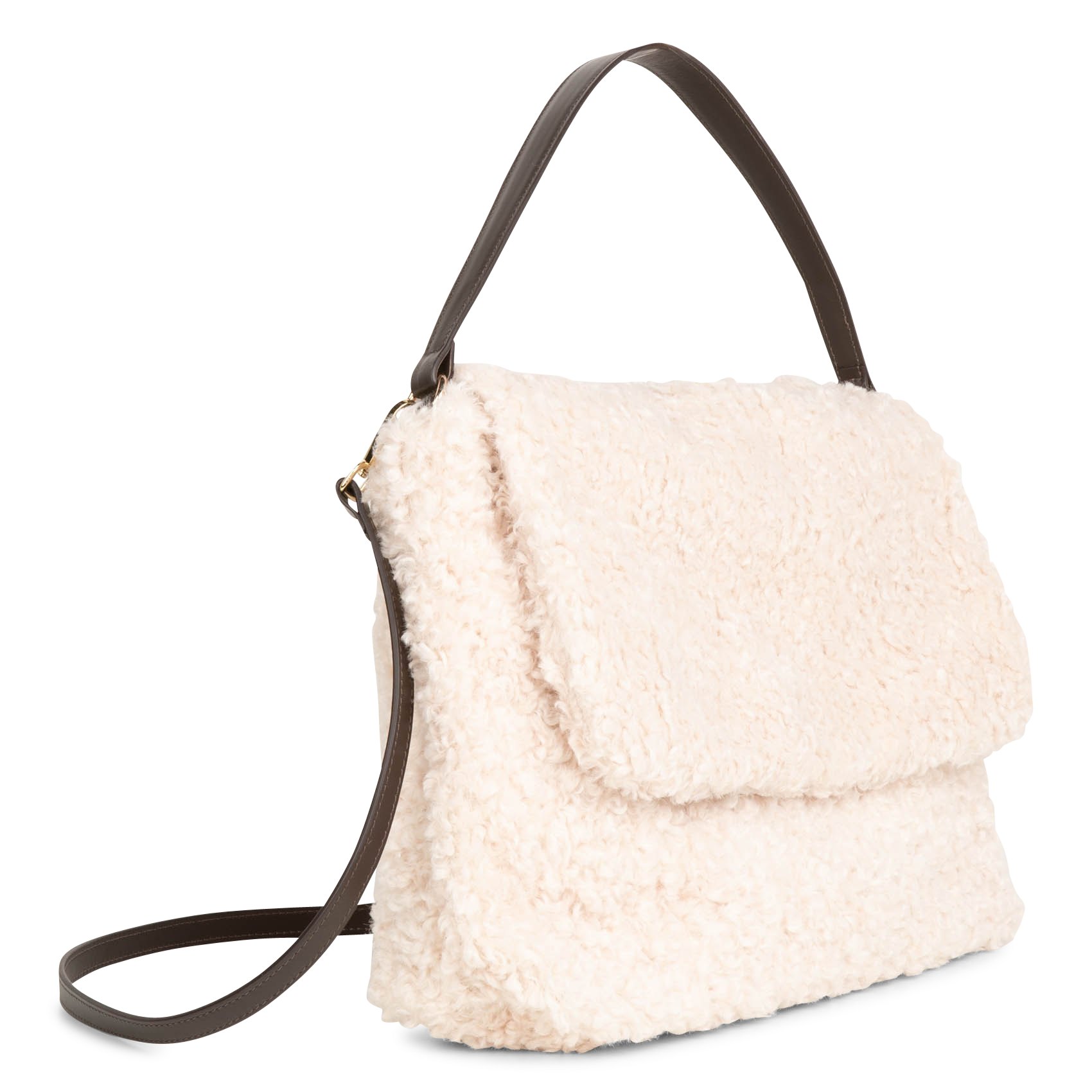 ELOISE - Sac porté épaule en sherpa | Beige