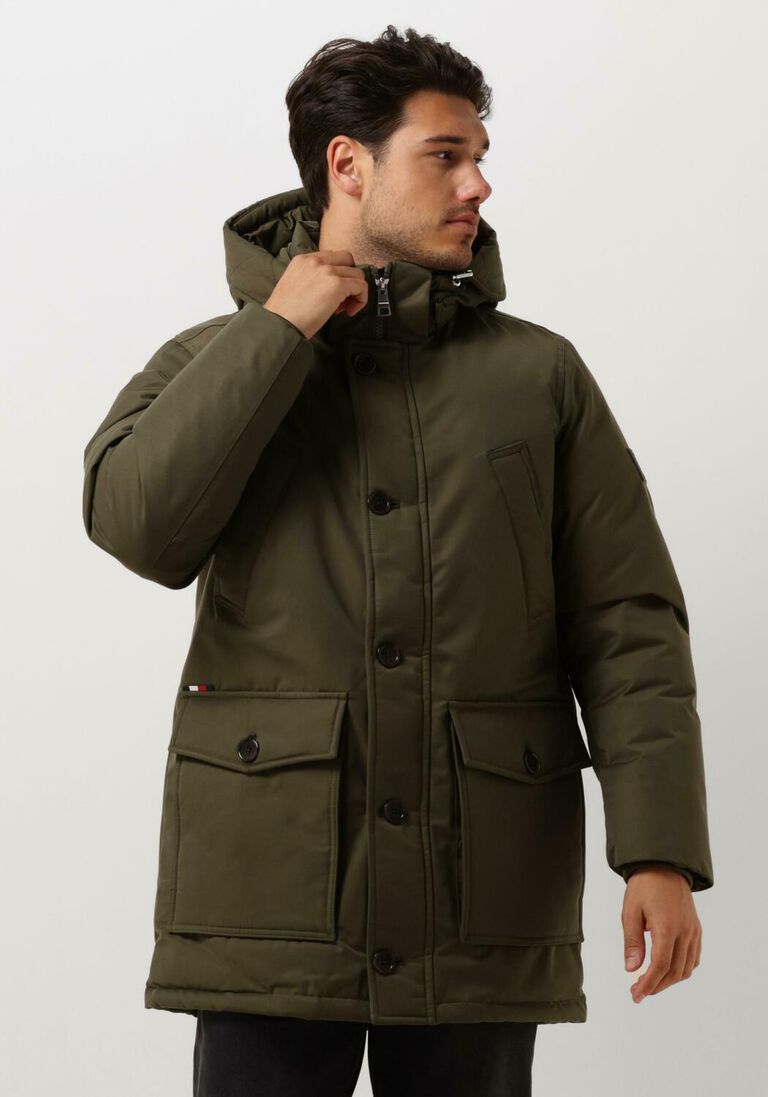 TOMMY HILFIGER donkergroene tommy hilfiger  rockie non fur down parka