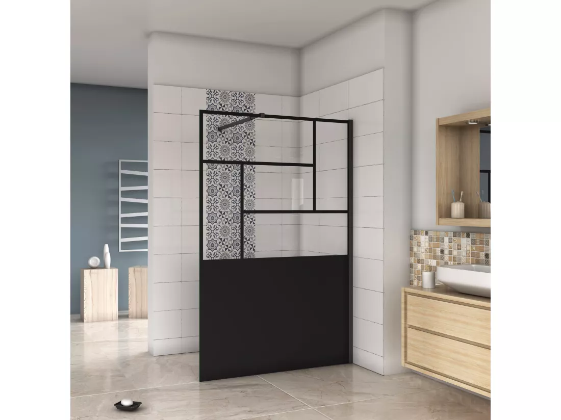AICA paroi de douche 120x200cm,Paroi douche italienne industrielle,avec une barre de fixation extensible,Conception et intimité