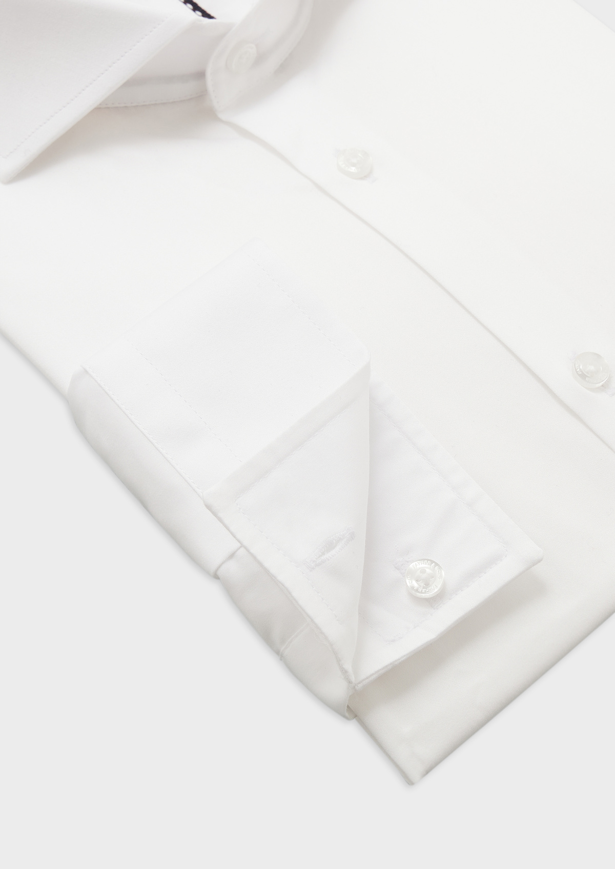 Chemise habillée Slim en satin de coton uni blanc