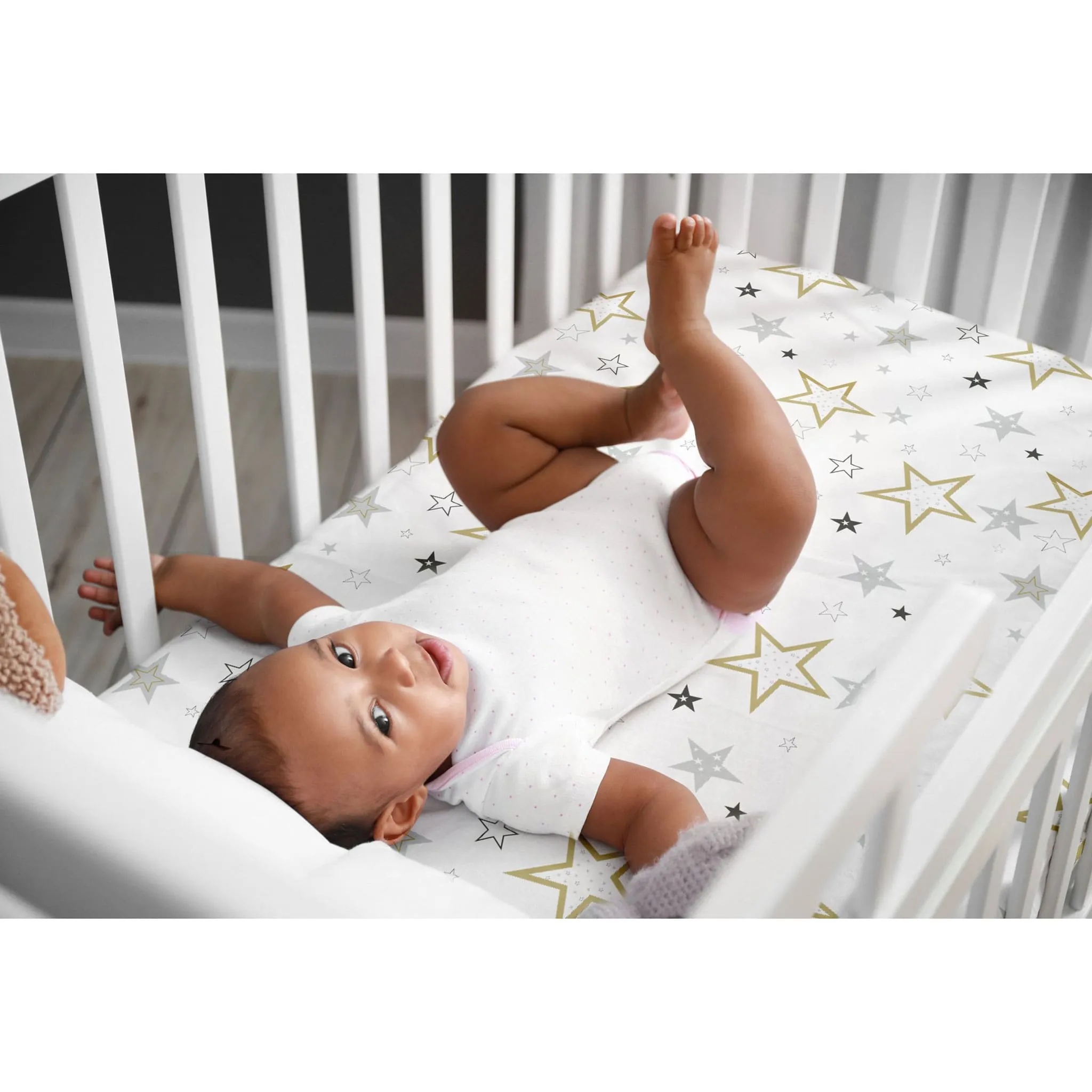 Kushies Drap Contour pour Lit de Bébé - Percale Étoiles
