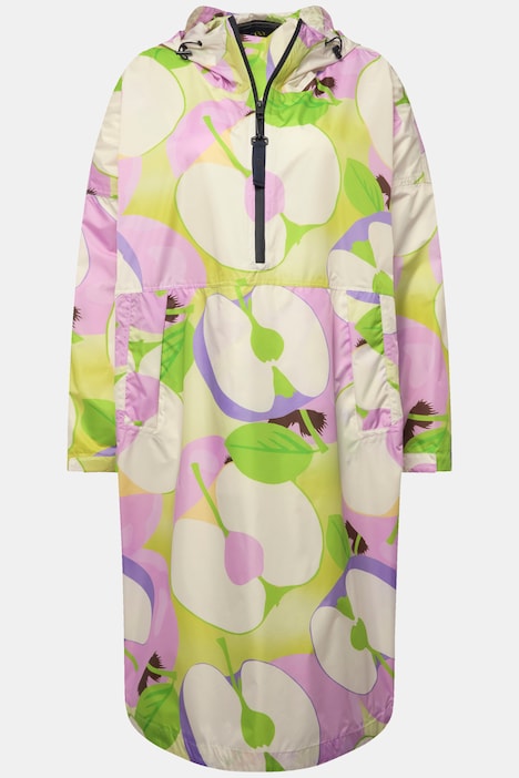 Funktions-Regencape, Unisex, Apfel Print, Kapuze