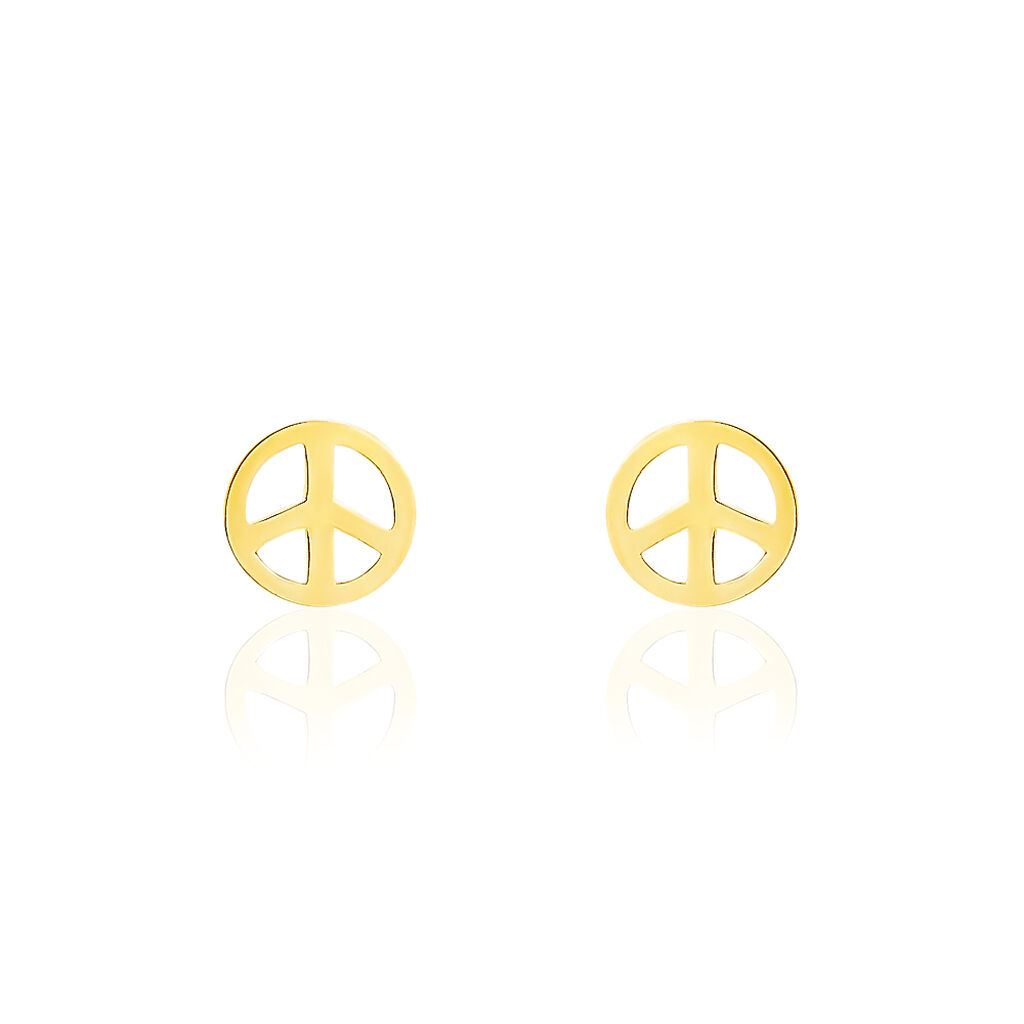 Boucles D'oreilles Puces Bilal Peace Or Jaune
