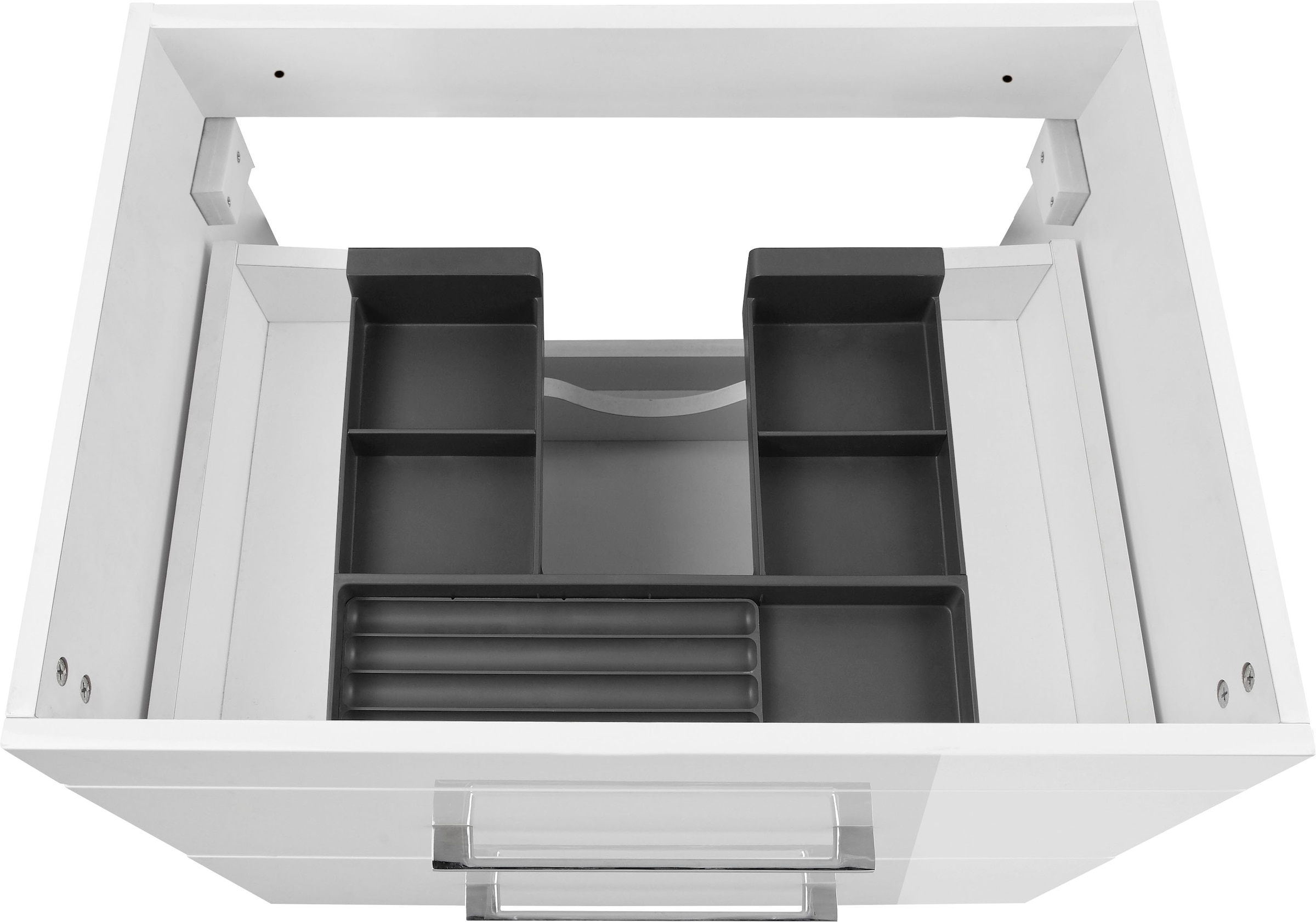 welltime Waschtisch »Florenz Badschrank Badmöbel inkl. Waschbecken« Komplett-Set,  Waschplatz mit 2 Auszügen und Softclose Breite 60cm
