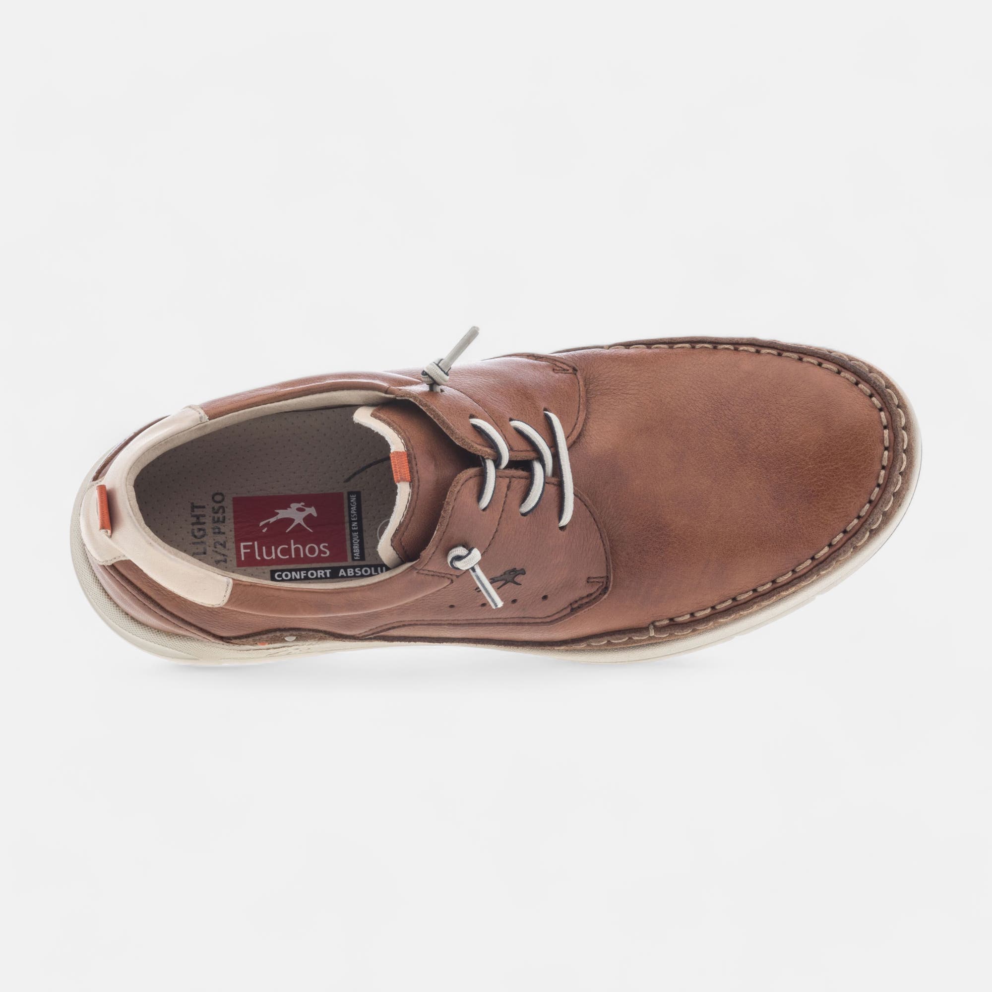 Derbies pieds sensibles Homme en cuir cognac
