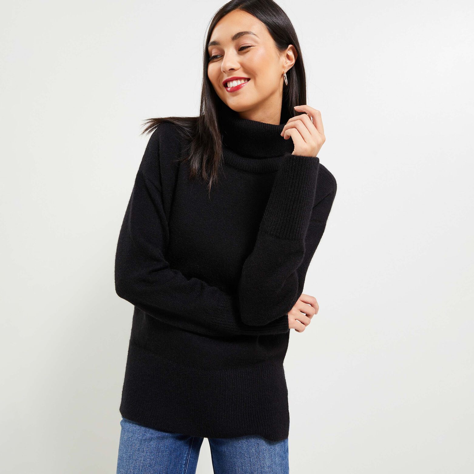 pull col roulé femme