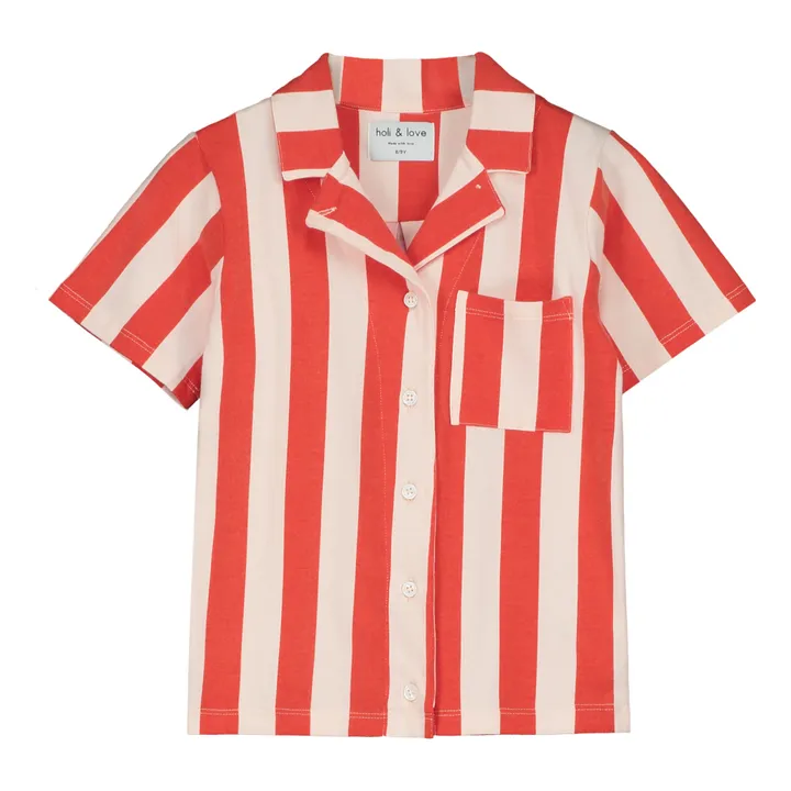 Holi & Love Chemise Rayure Coton Bio | Rouge