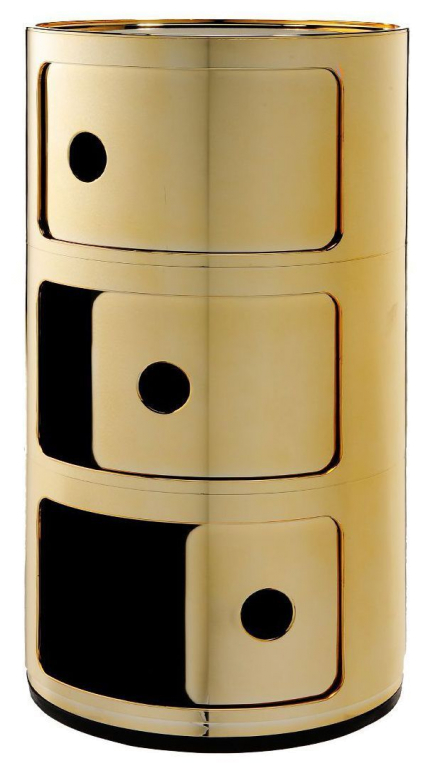Kartell Componibili nachtkast metallic (3 comp.) Ø32 chroom