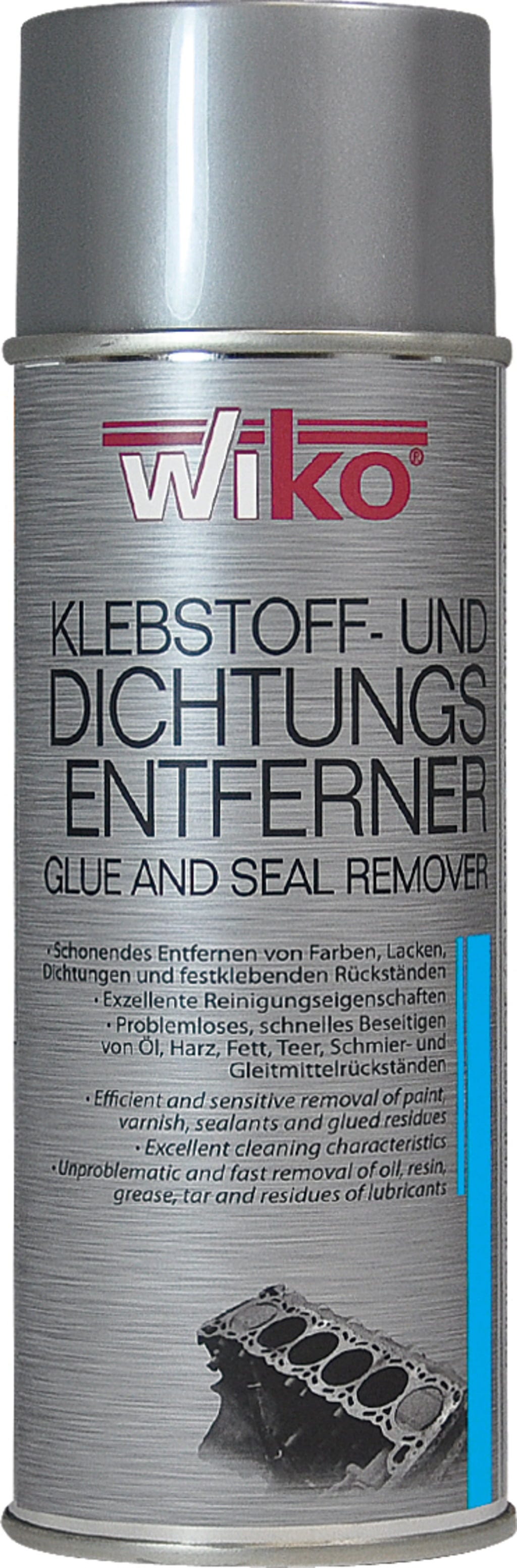 WIKO  Klebstoff- und Dichtungsentferner, 400 ml    leistungsstarkes Aerosol zur schnellen & rückstandsarmen Entfernung von Klebstoffen, Farben & anderen Verschmutzungen