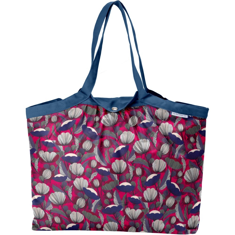 Sac Cabas Taille Moyenne Plissé Pavot Fuchsia