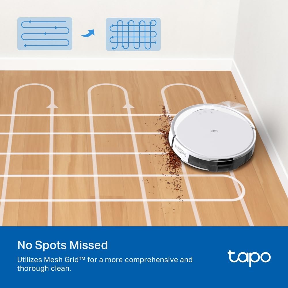 Tapo RV20 Max Plus Saugroboter mit Wischfunktion und automatischer Absaugstation, 5300Pa Ultra-Starke Saugkraft, 83 mm Ultra-schlank, kompatibel mit Alexa & Google Assistant Sprachsteuerung, Weiß