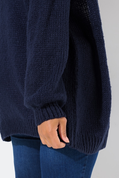 Strickjacke, Straight Fit, Ballonärmel