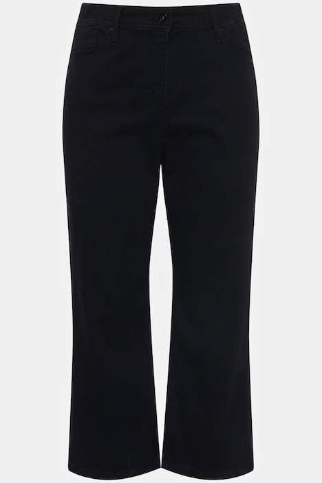 Jeans-Culotte, wadenlang, weites Bein, Elastikbund