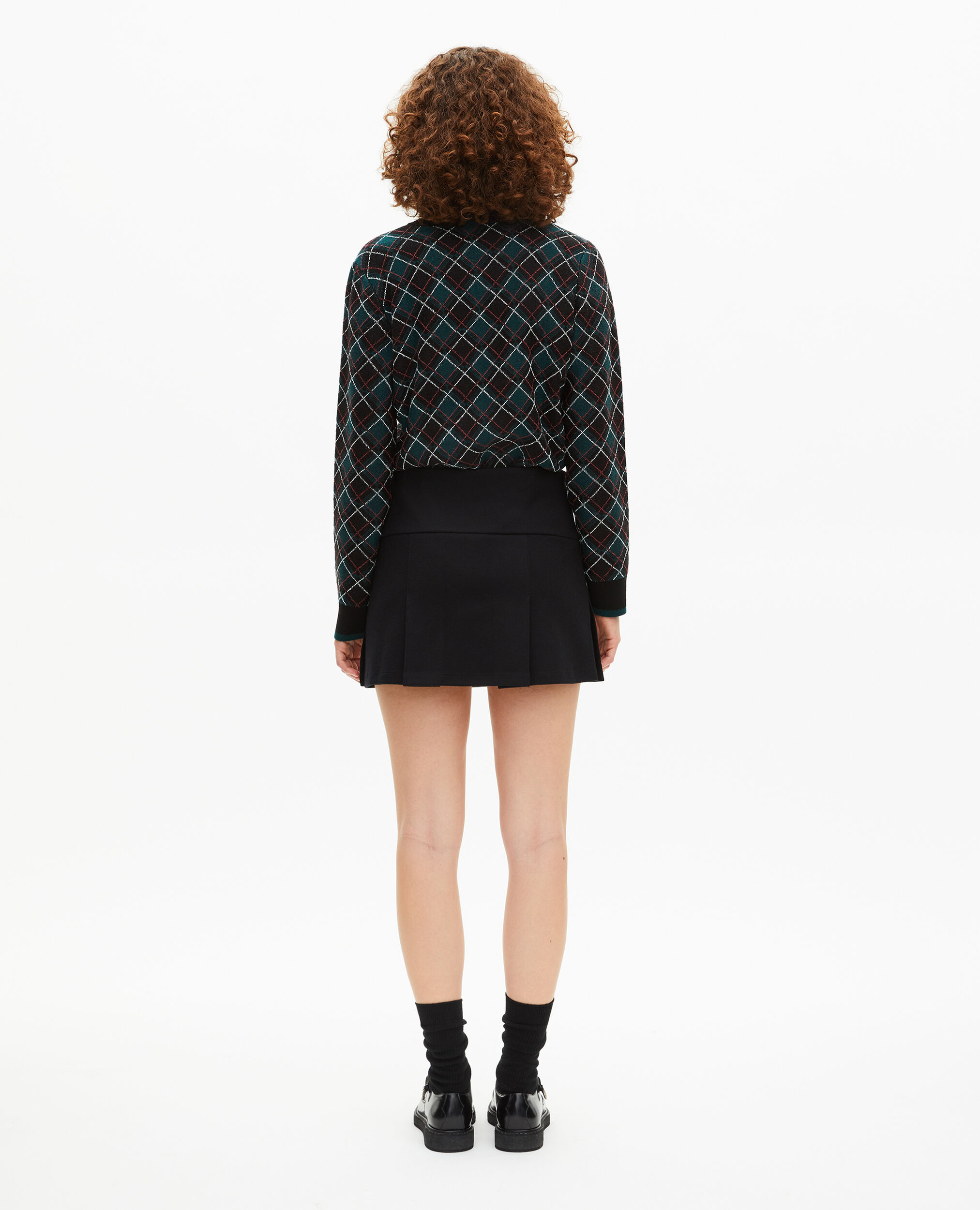 Jupe portefeuille avec boucles western courte noire